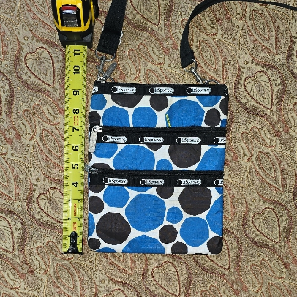 LeSportsac Blue and Black Polka Dot Shoulder Bag Crossbody Bag - Picture 8 of 9